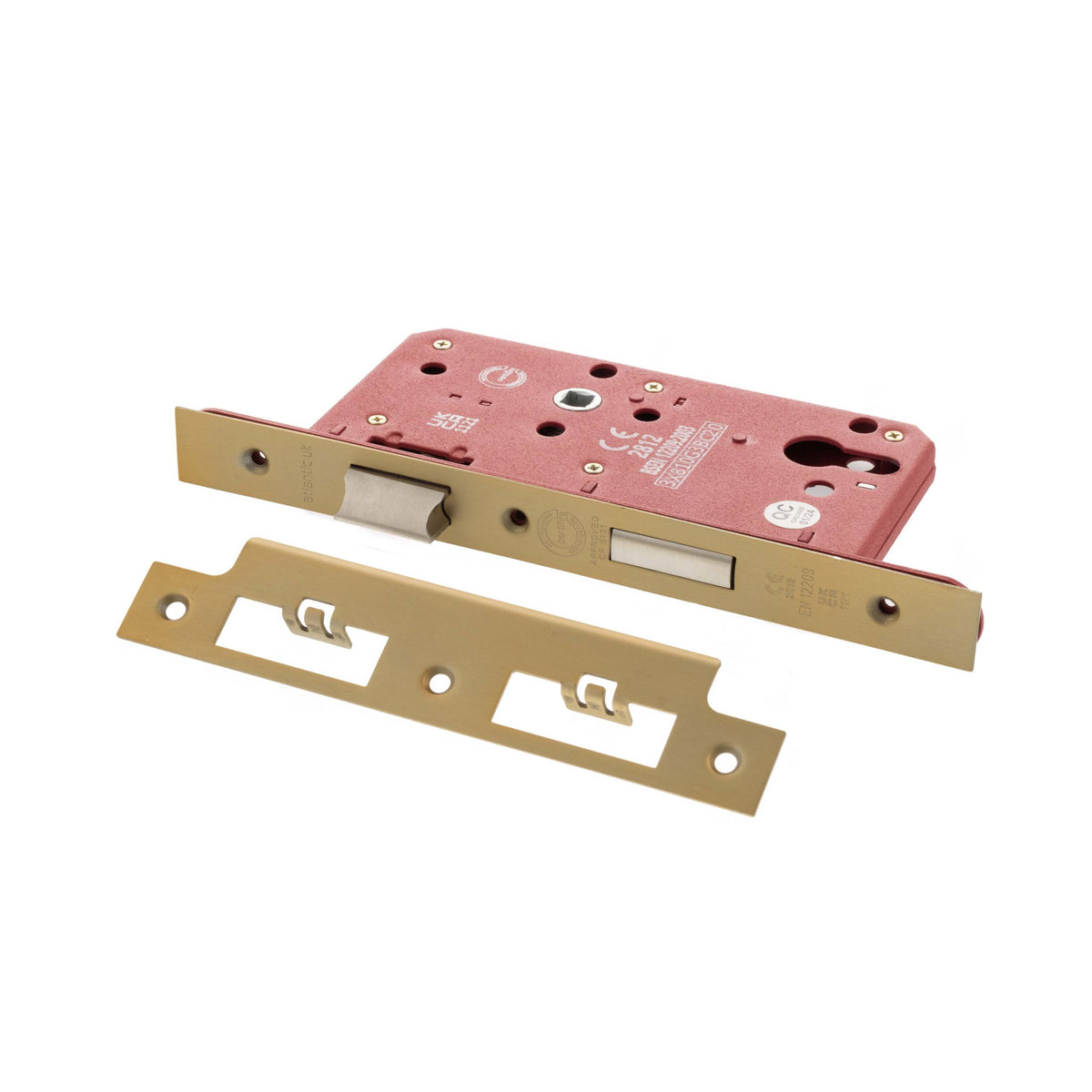 Atlantic DIN Euro Profile Sashlock Double Throw 60mm backset - Satin Brass - Default
