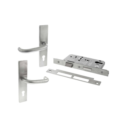 Atlantic DIN Euro Profile Escape Sashlock Double Throw with RTD lever 60mm backset - Satin Stainless Steel - Default