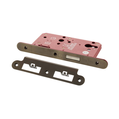 Atlantic DIN Radius Euro Profile Deadlock Double Throw 60mm backset - Antique Brass - Default