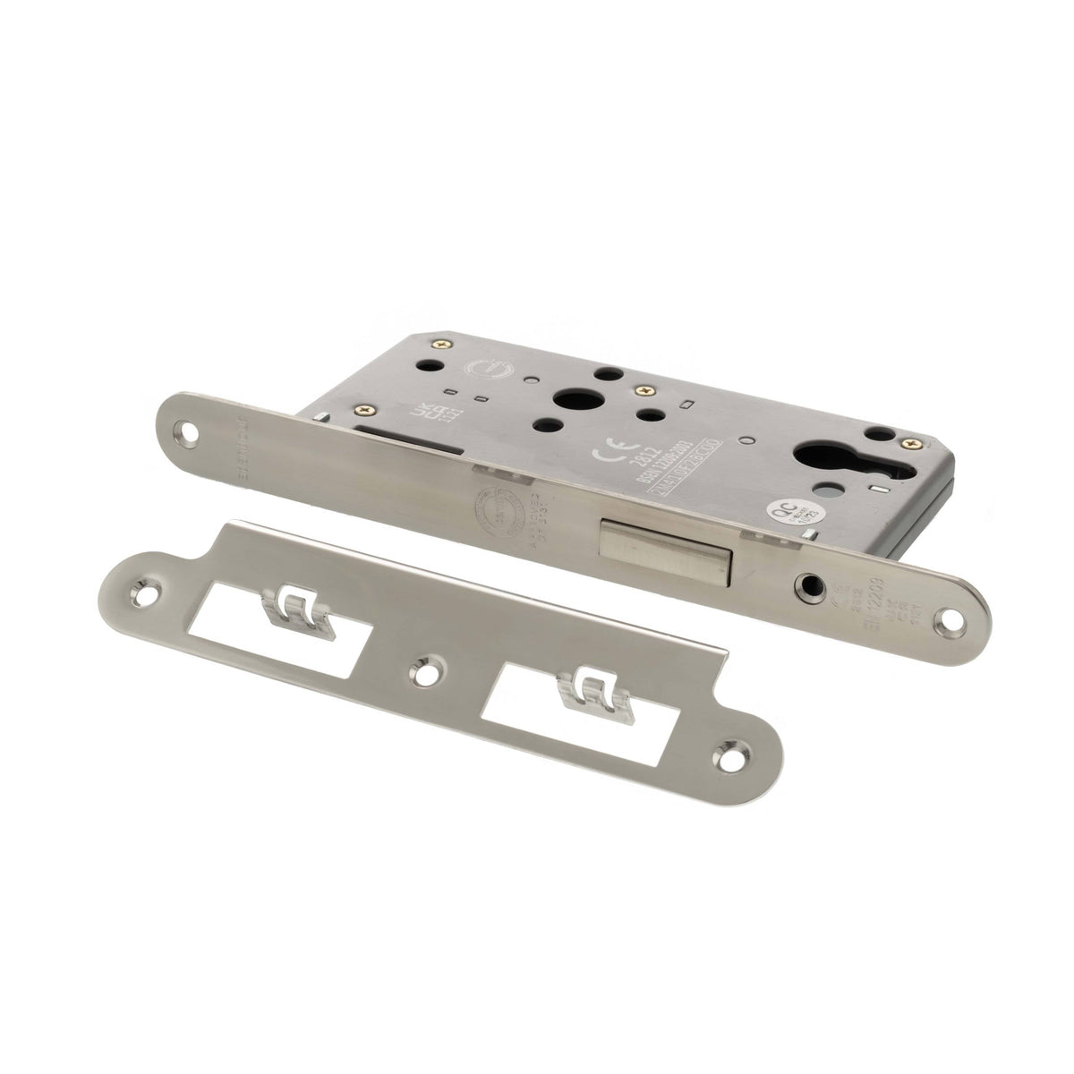 Atlantic DIN Radius Euro Profile Deadlock Double Throw 60mm backset - Polished Stainless Steel - Default