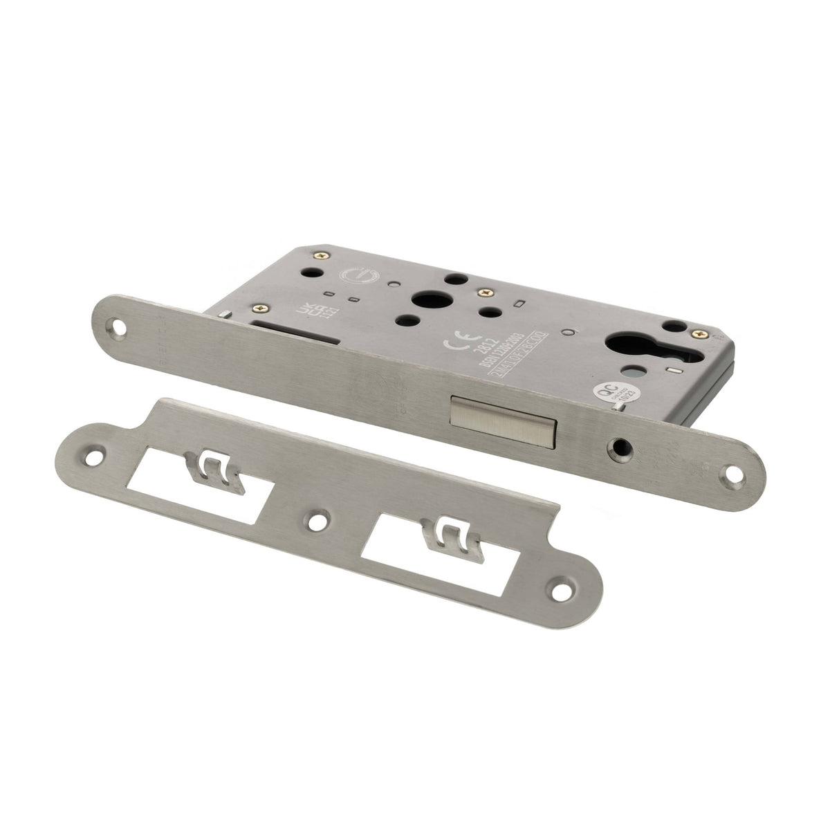 Atlantic DIN Radius Euro Profile Deadlock Double Throw 60mm backset - Satin Stainless Steel - Default