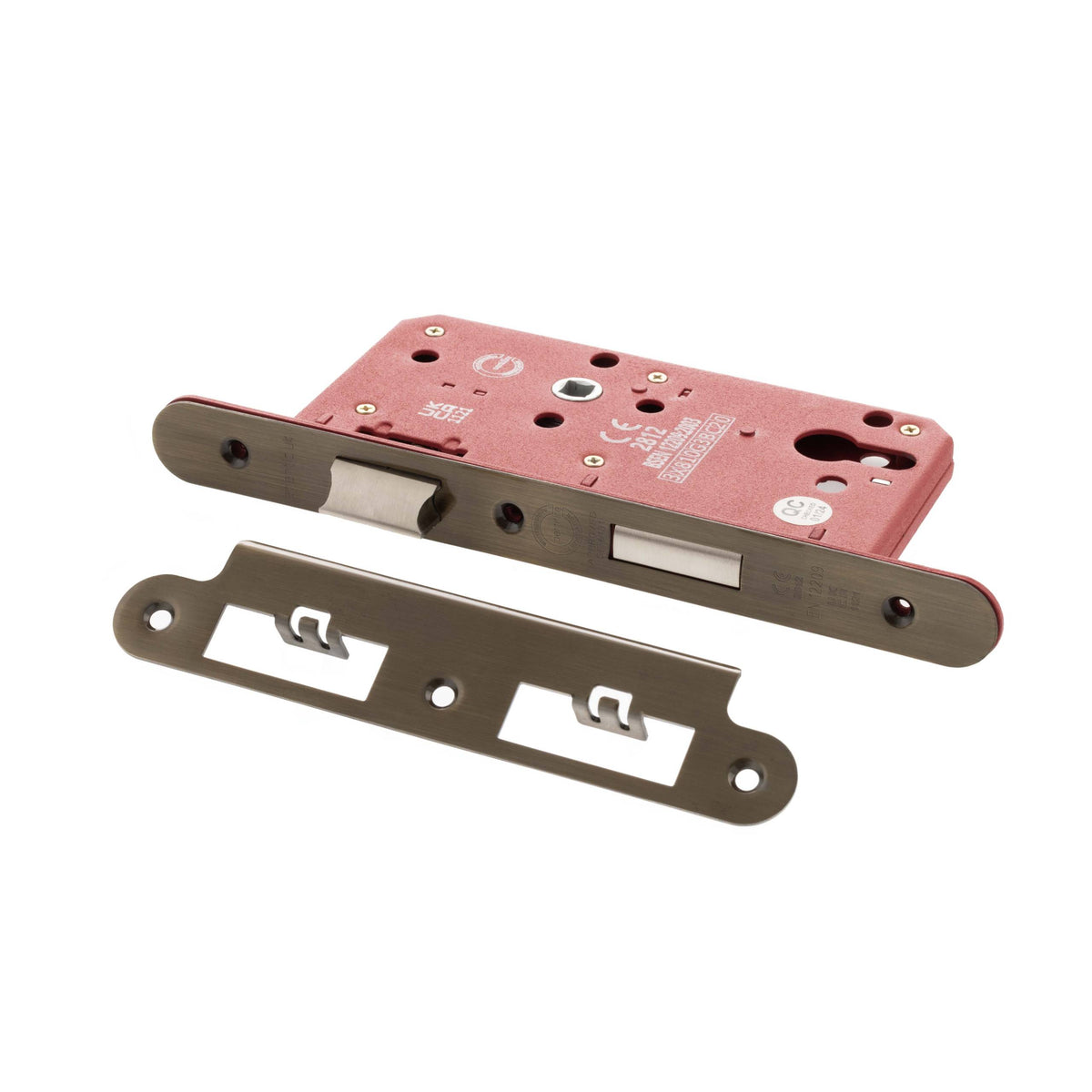 Atlantic DIN Radius Euro Profile Sashlock Double Throw 60mm backset - Antique Brass - Default