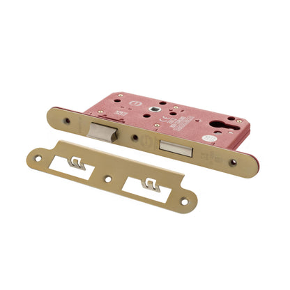 Atlantic DIN Radius Euro Profile Sashlock Double Throw 60mm backset - Satin Brass - Default