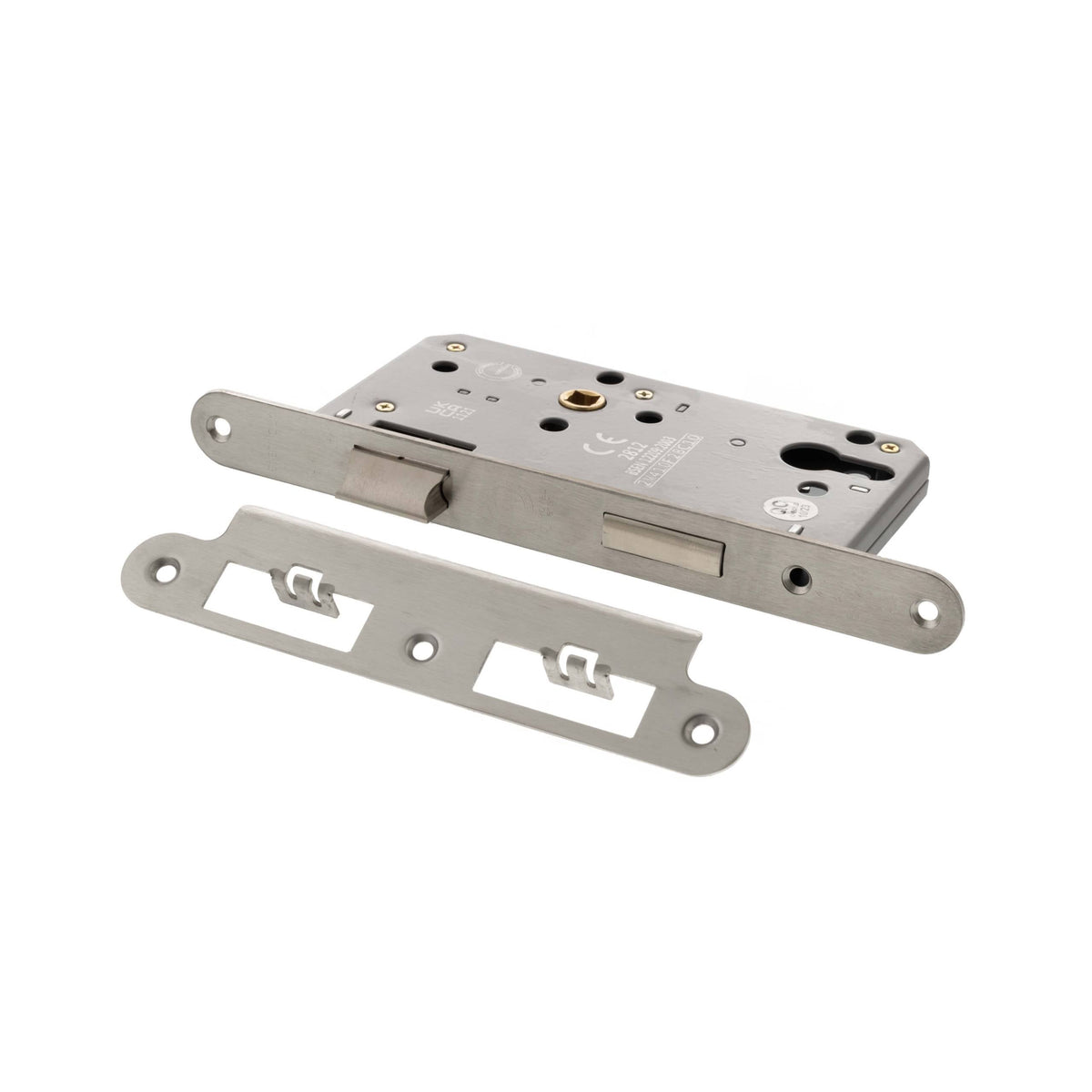 Atlantic DIN Radius Euro Profile Sashlock Double Throw 60mm backset - Satin Stainless Steel - Default