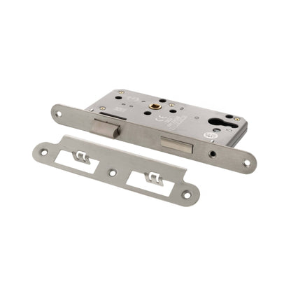 Atlantic DIN Radius Euro Profile Sashlock Double Throw 60mm backset - Satin Stainless Steel - Default
