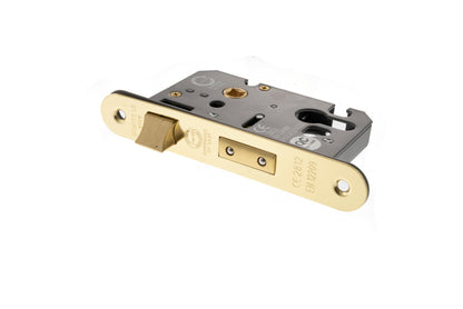 Atlantic Euro Radius Corner Sashlock [CE] - Polished Brass - 3"