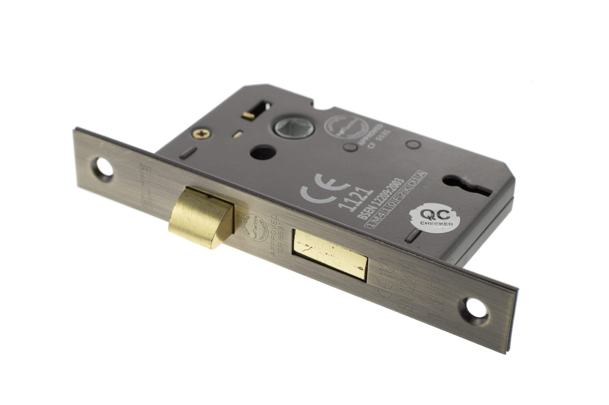 Atlantic 3 Lever Key Sashlock [CE] - Antique Brass - 2.5"