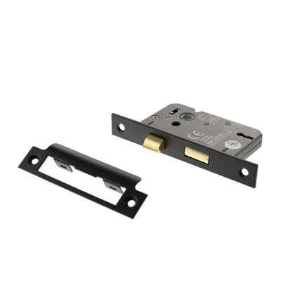 Atlantic 3 Lever Key Sashlock [CE] Keyed Alike 3" - Matt Black