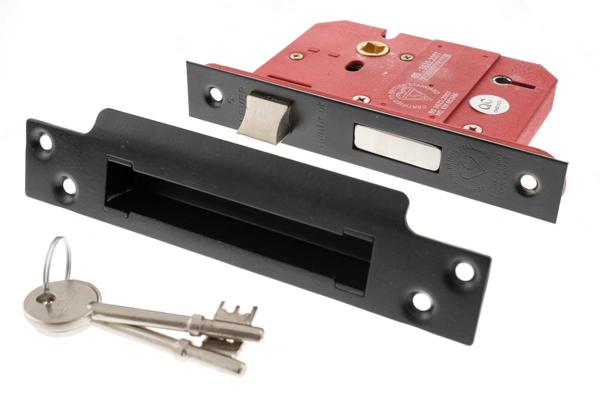 Atlantic 5 Lever Key Sashlock [BS] - Matt Black - 2.5"