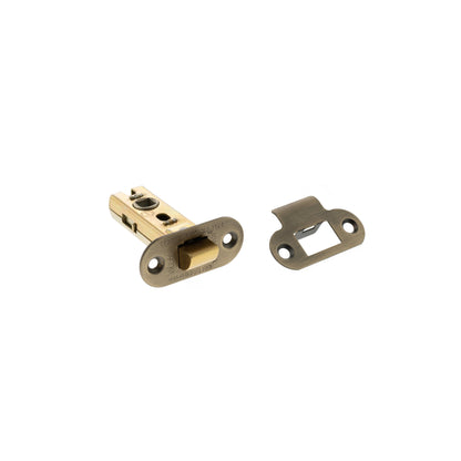 Atlantic Fire-Rated CE Marked Bolt Through Tubular Radius Latch - Matt Antique Brass - 2.5"