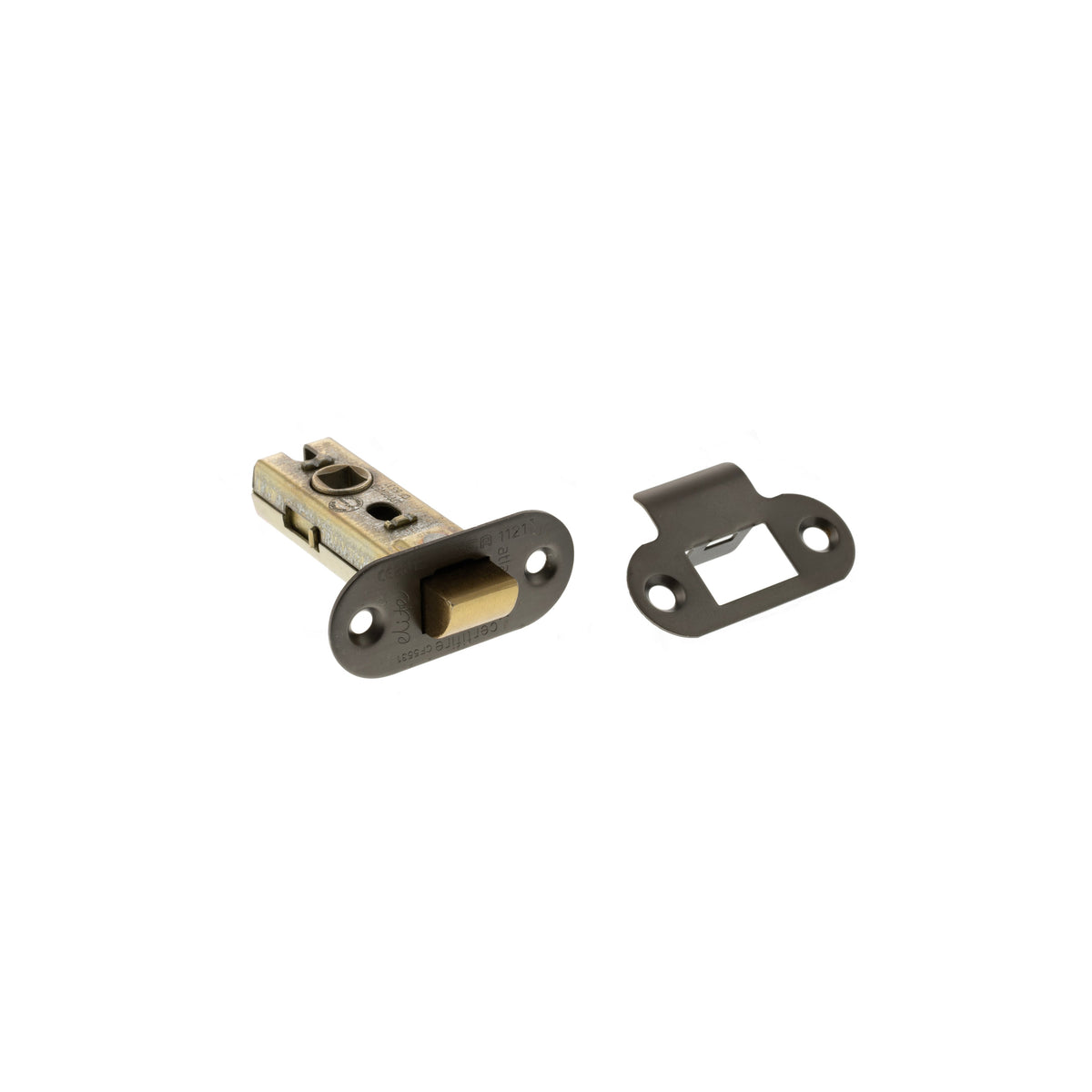 Atlantic Fire-Rated CE Marked Bolt Through Tubular Radius Latch - Matt Gun Metal - 2.5"