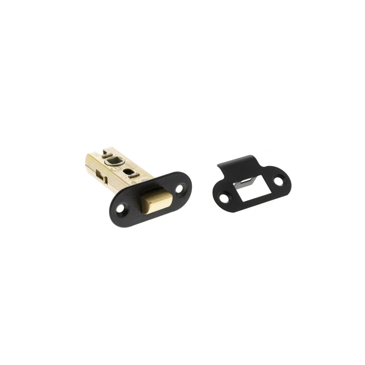 Atlantic Fire-Rated CE Marked Bolt Through Tubular Radius Latch - Matt Black - 2.5"
