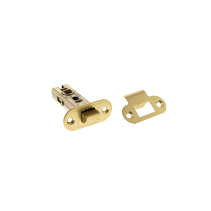 Atlantic Fire-Rated CE Marked Bolt Through Tubular Radius Latch - Satin Brass - 2.5"
