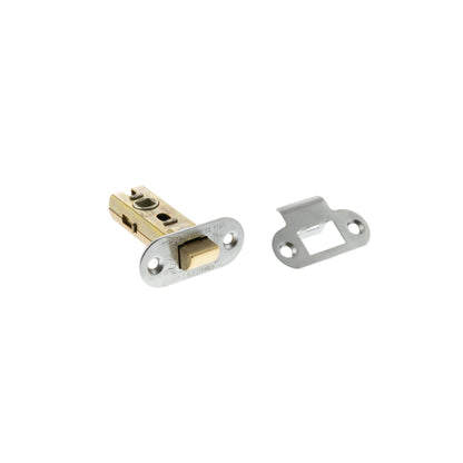 Atlantic Fire-Rated CE Marked Bolt Through Tubular Radius Latch - Satin Chrome - 2.5"
