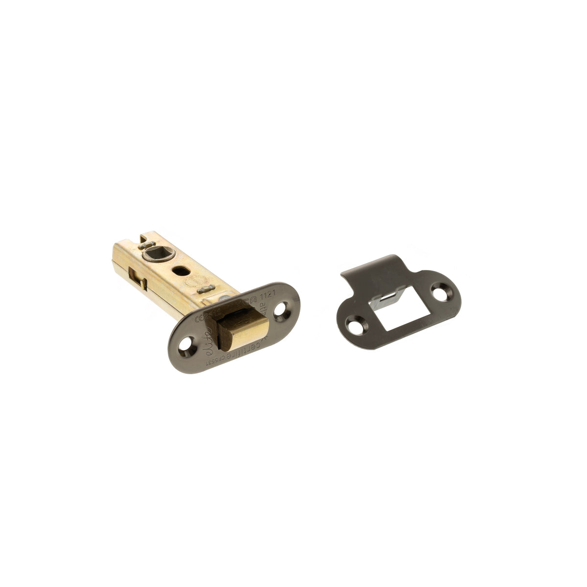 Atlantic Fire-Rated CE Marked Bolt Through Tubular Radius Latch - Black Nickel - 3"