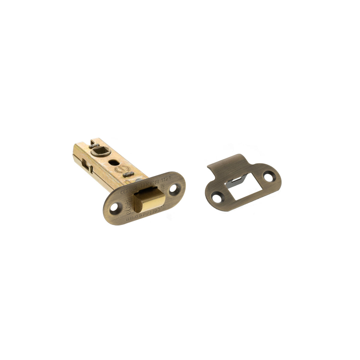 Atlantic Fire-Rated CE Marked Bolt Through Tubular Radius Latch - Matt Antique Brass - 3"