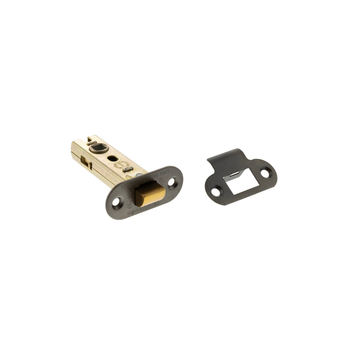 Atlantic Fire-Rated CE Marked Bolt Through Tubular Radius Latch - Matt Gun Metal - 3"