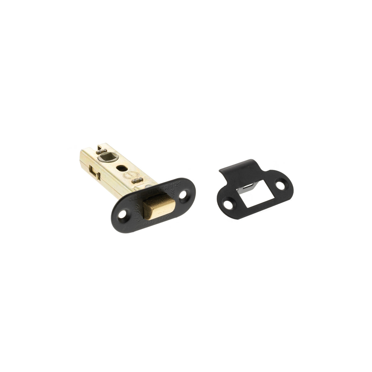 Atlantic Fire-Rated CE Marked Bolt Through Tubular Radius Latch - Matt Black - 3"
