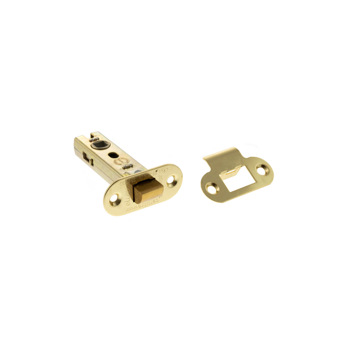 Atlantic Fire-Rated CE Marked Bolt Through Tubular Radius Latch - Polished Brass - 3"