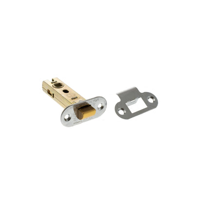 Atlantic Fire-Rated CE Marked Bolt Through Tubular Radius Latch - Polished Chrome - 3"