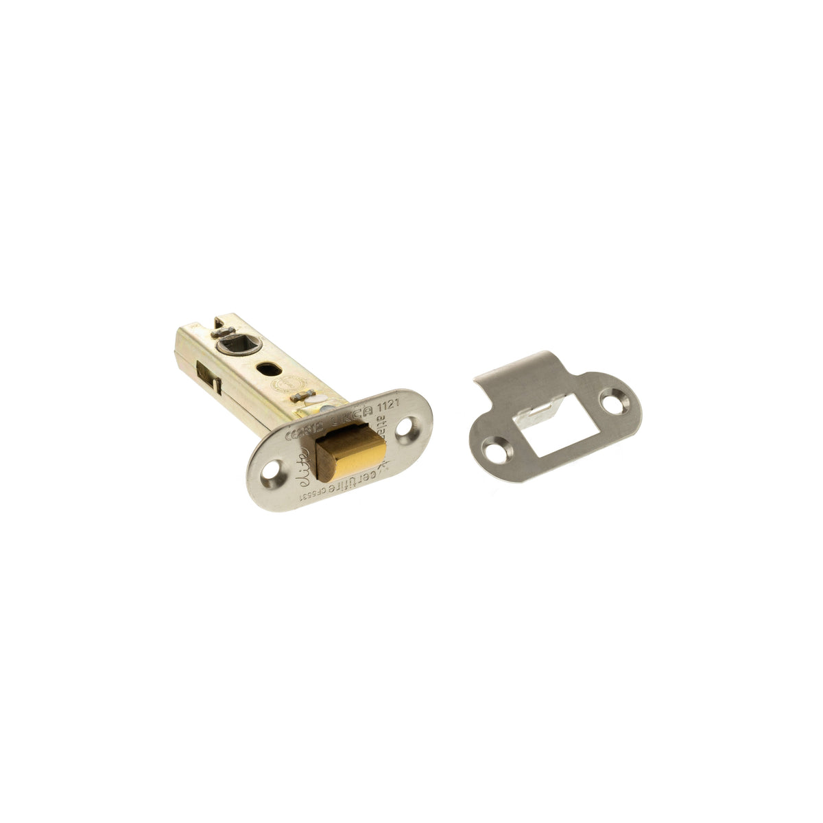 Atlantic Fire-Rated CE Marked Bolt Through Tubular Radius Latch - Polished Nickel - 3"
