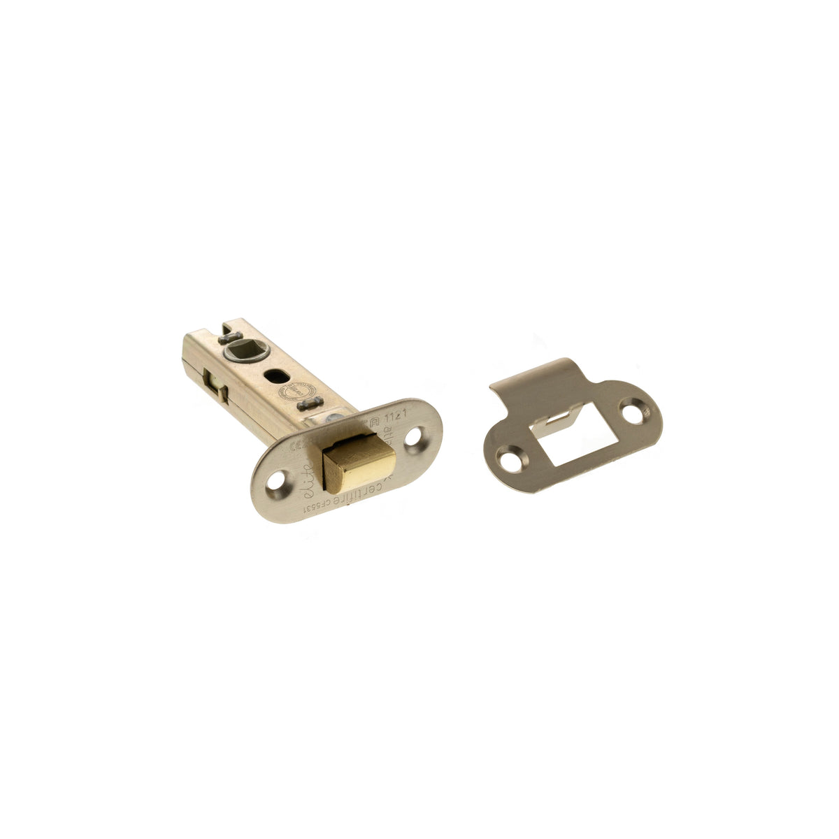 Atlantic Fire-Rated CE Marked Bolt Through Tubular Radius Latch - Satin Nickel - 3"