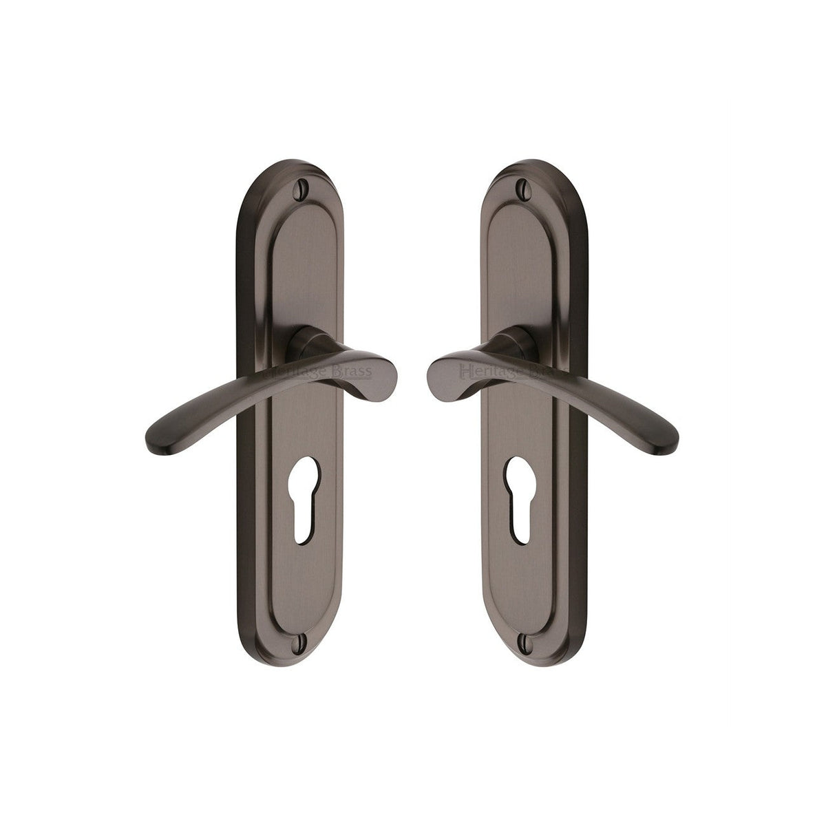 Ambassador Door Handle on Plate by M Marcus - Heritage Brass
