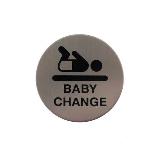 Atlantic Baby Change Disc Sign 3M Adhesive 75mm - Satin Stainless Steel - Default