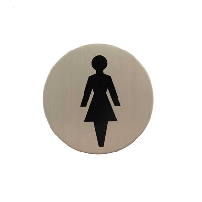 Atlantic Female Disc Sign 3M Adhesive 75mm - Satin Stainless Steel - Default