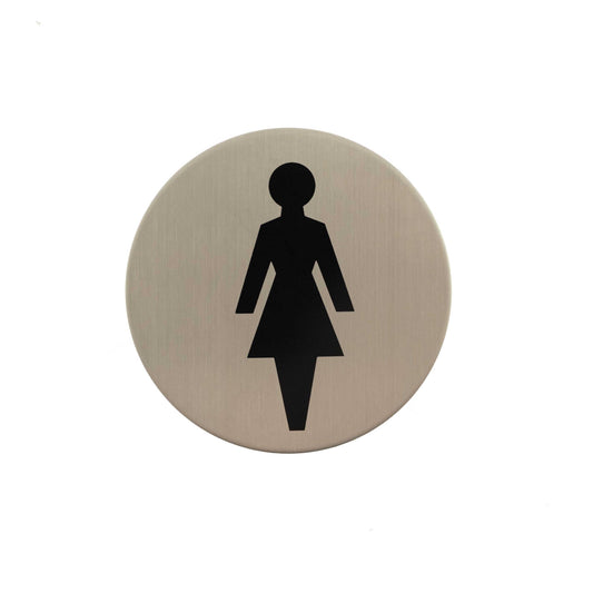 Atlantic Female Disc Sign 3M Adhesive 75mm - Satin Stainless Steel - Default