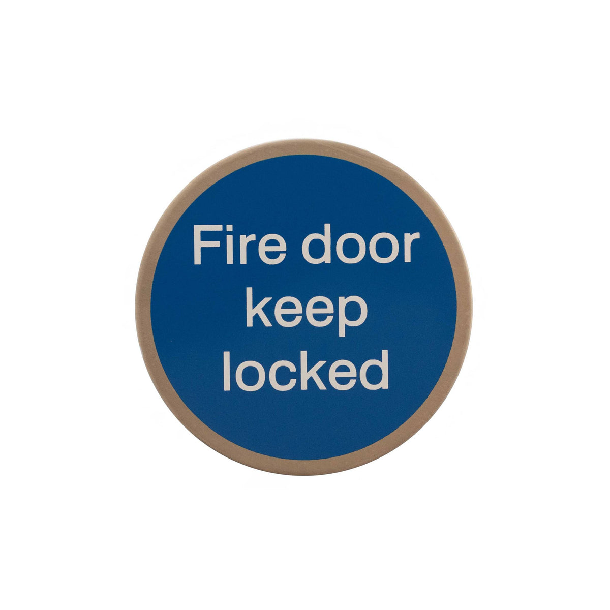 Atlantic Fire Door Keep Locked Disc Sign 3M Adhesive 75mm - Satin Stainless Steel - Default