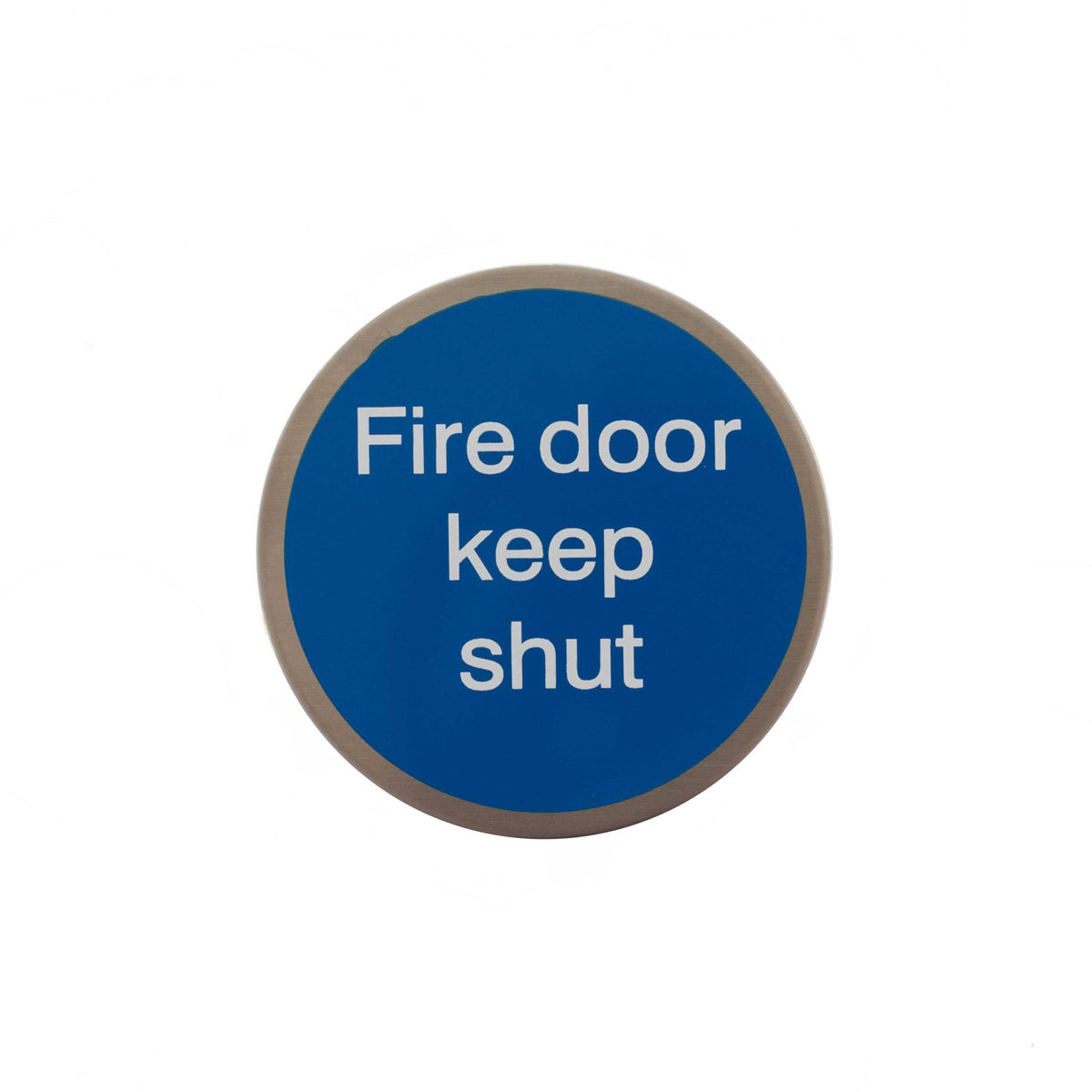Atlantic Fire Door Keep Shut Disc Sign 75mm 3M Adhesive - Satin Stainless Steel - Default