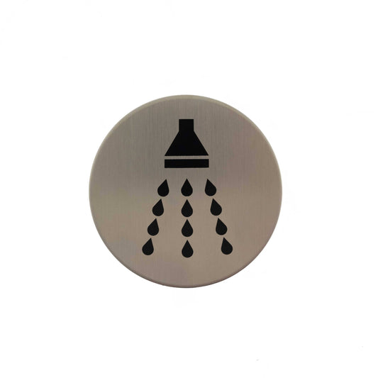 Atlantic Shower Disc Sign 3M Adhesive 75mm - Satin Stainless Steel - Default