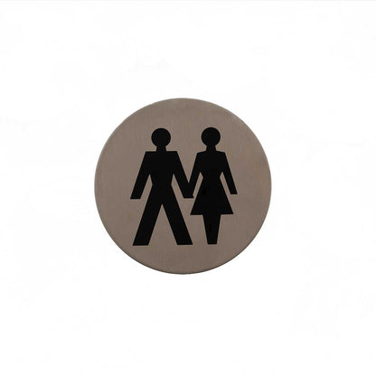 Atlantic Unisex Disc Sign 3M Adhesive 75mm - Satin Stainless Steel - Default
