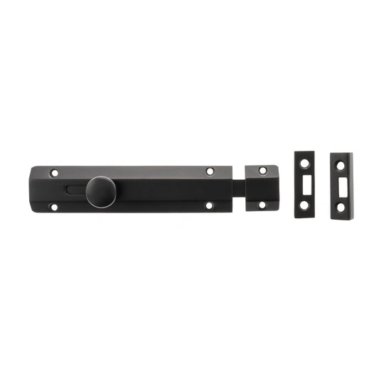 Atlantic Solid Brass Surface Door Bolt - Matt Black - 6"