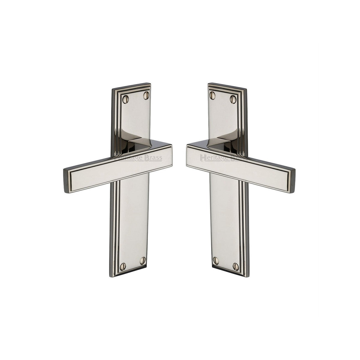 Atlantis Door Handle on Plate by M Marcus - Heritage Brass