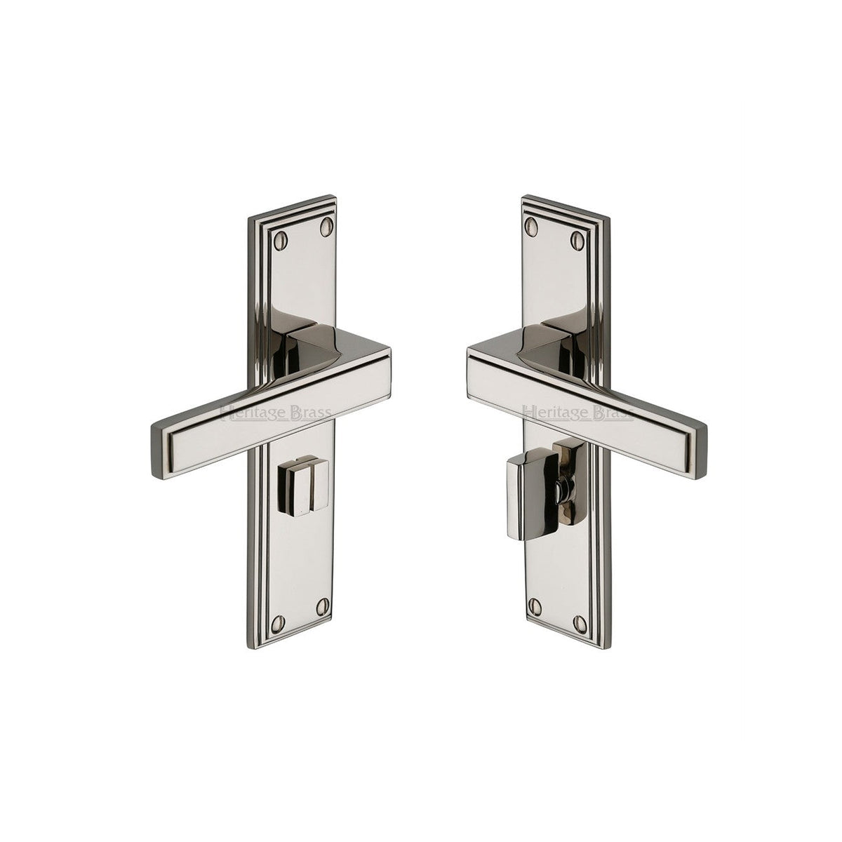 Atlantis Door Handle on Plate by M Marcus - Heritage Brass
