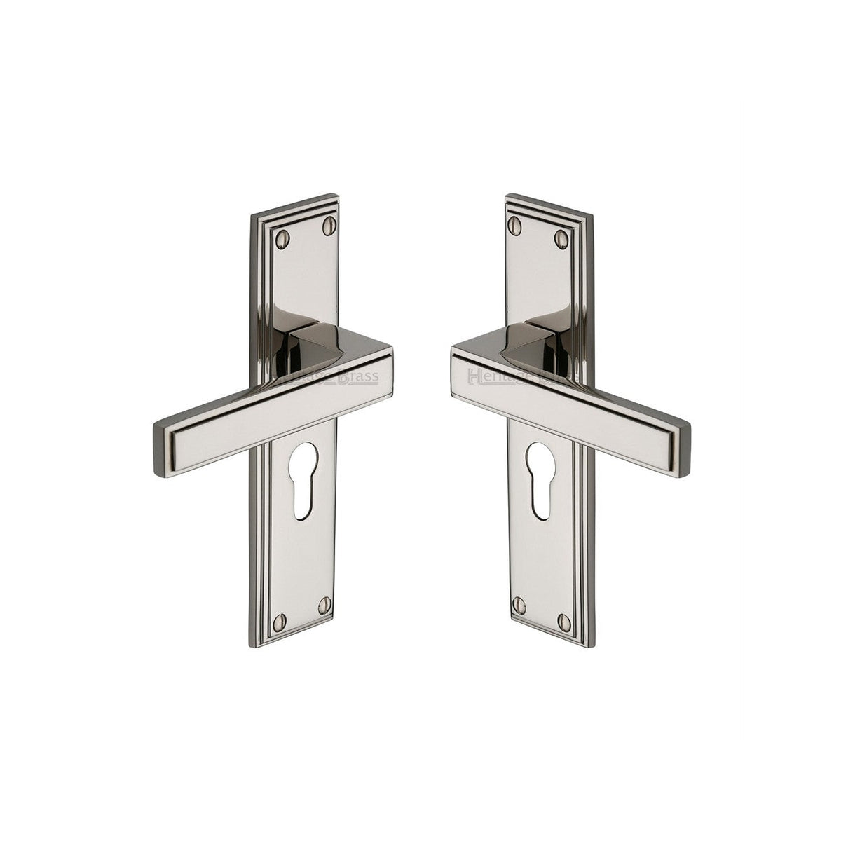 Atlantis Door Handle on Plate by M Marcus - Heritage Brass