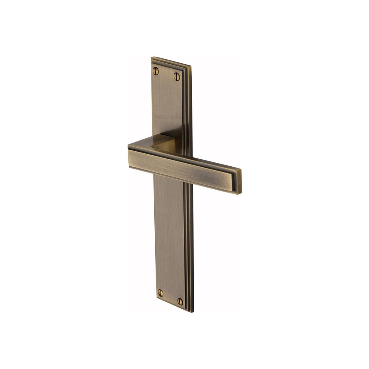 Atlantis Long Door Handle on Plate by M Marcus - Heritage Brass
