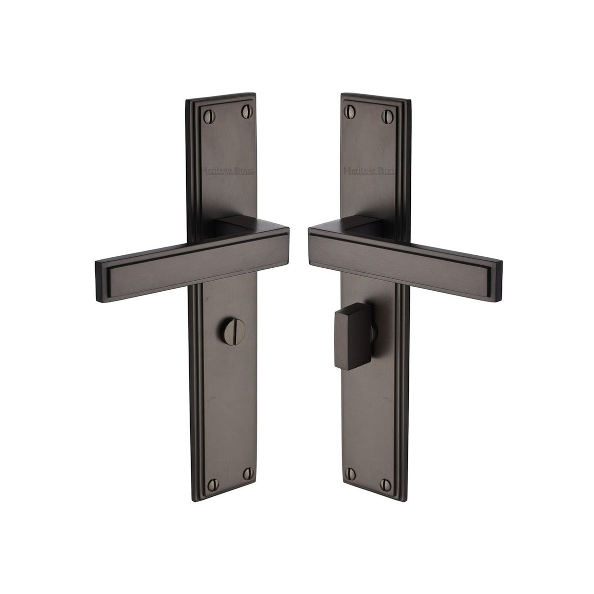 Atlantis Long Door Handle on Plate by M Marcus - Heritage Brass