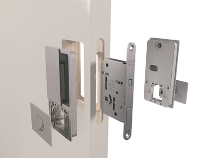 AGB Wave Flush Pocket Door Handle & Bathroom Lock - additional image