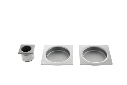 AGB Square Sliding Door Flush Pull - Satin Chrome - Default
