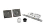 AGB Square Flush Handle Sliding Door Bathroom Lock Set - Satin Chrome - Default