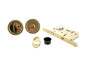 AGB Round Flush Handle Sliding Door Bathroom Lock Set - Polished Brass - Default