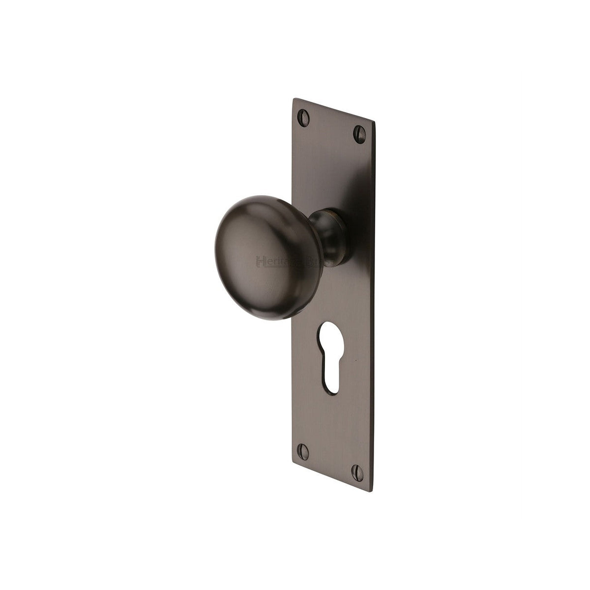 Balmoral Door Knob on Plate by M Marcus - Heritage Brass