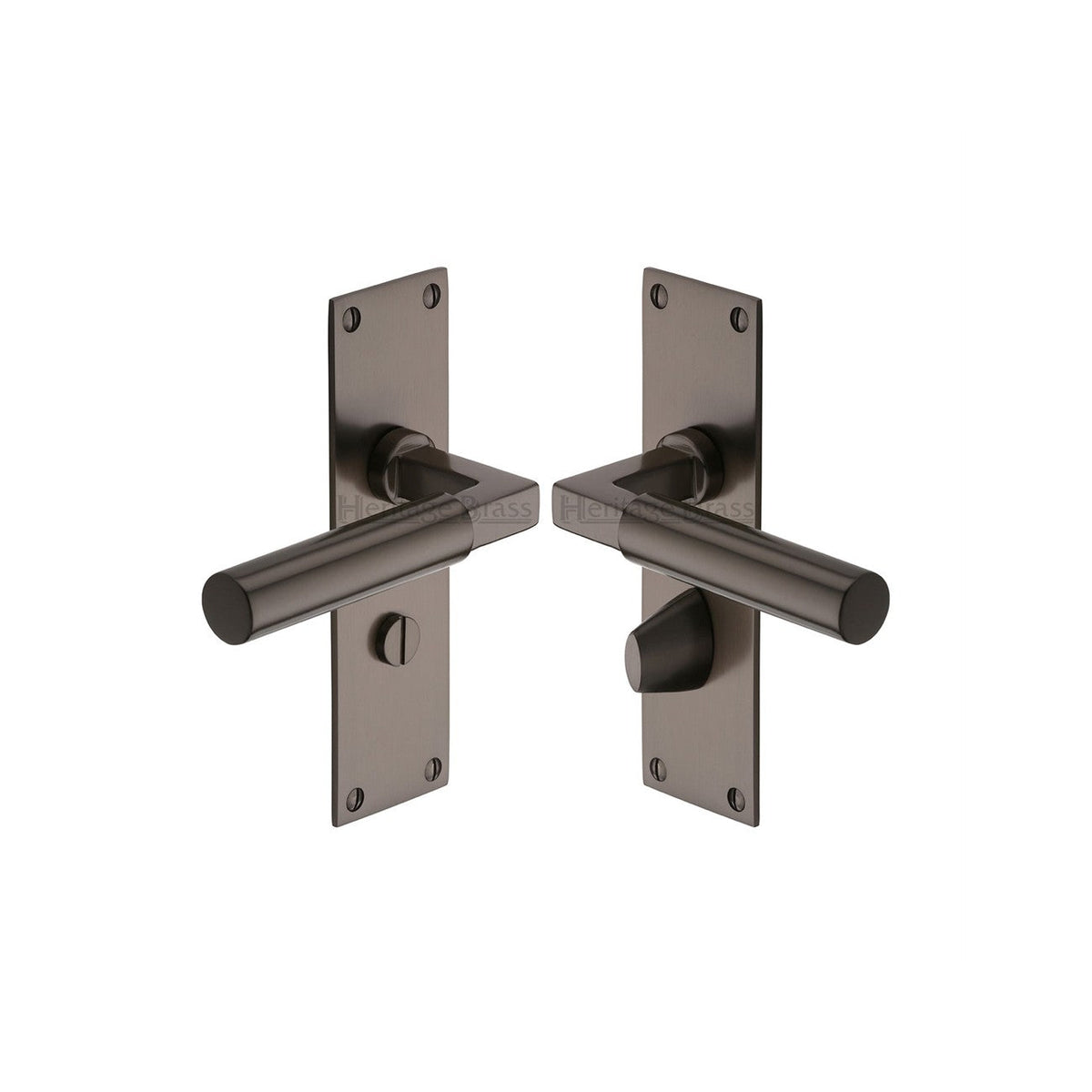 Bauhaus Door Handle on Plate by M Marcus - Heritage Brass