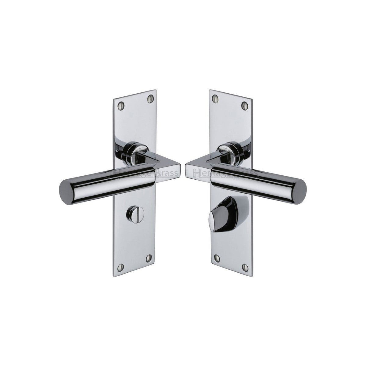 Bauhaus Door Handle on Plate by M Marcus - Heritage Brass