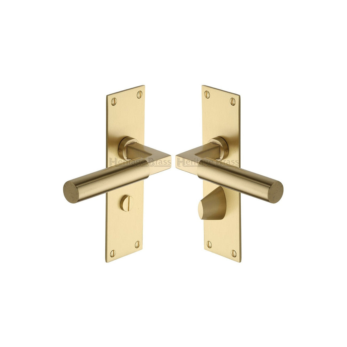 Bauhaus Door Handle on Plate by M Marcus - Heritage Brass