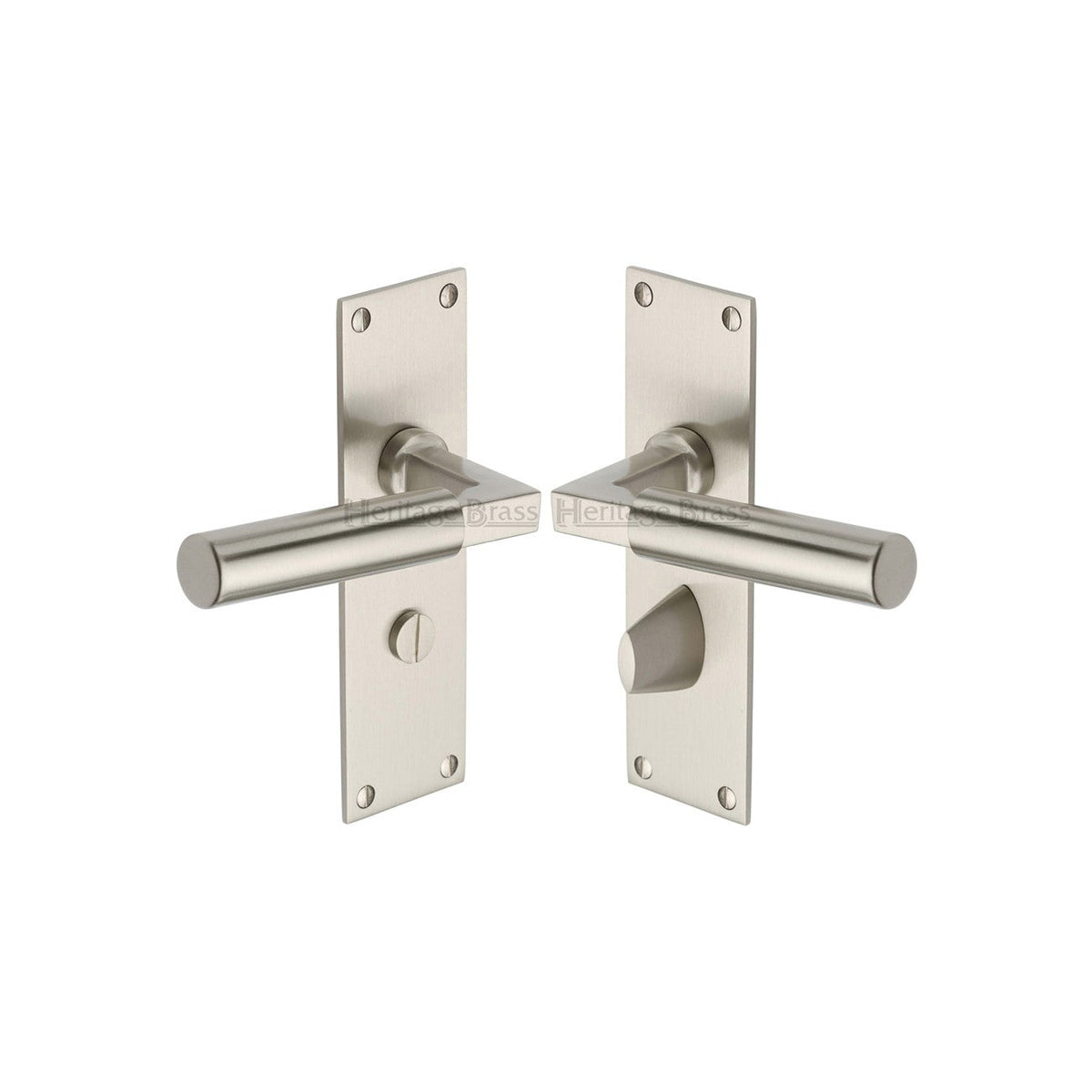 Bauhaus Door Handle on Plate by M Marcus - Heritage Brass