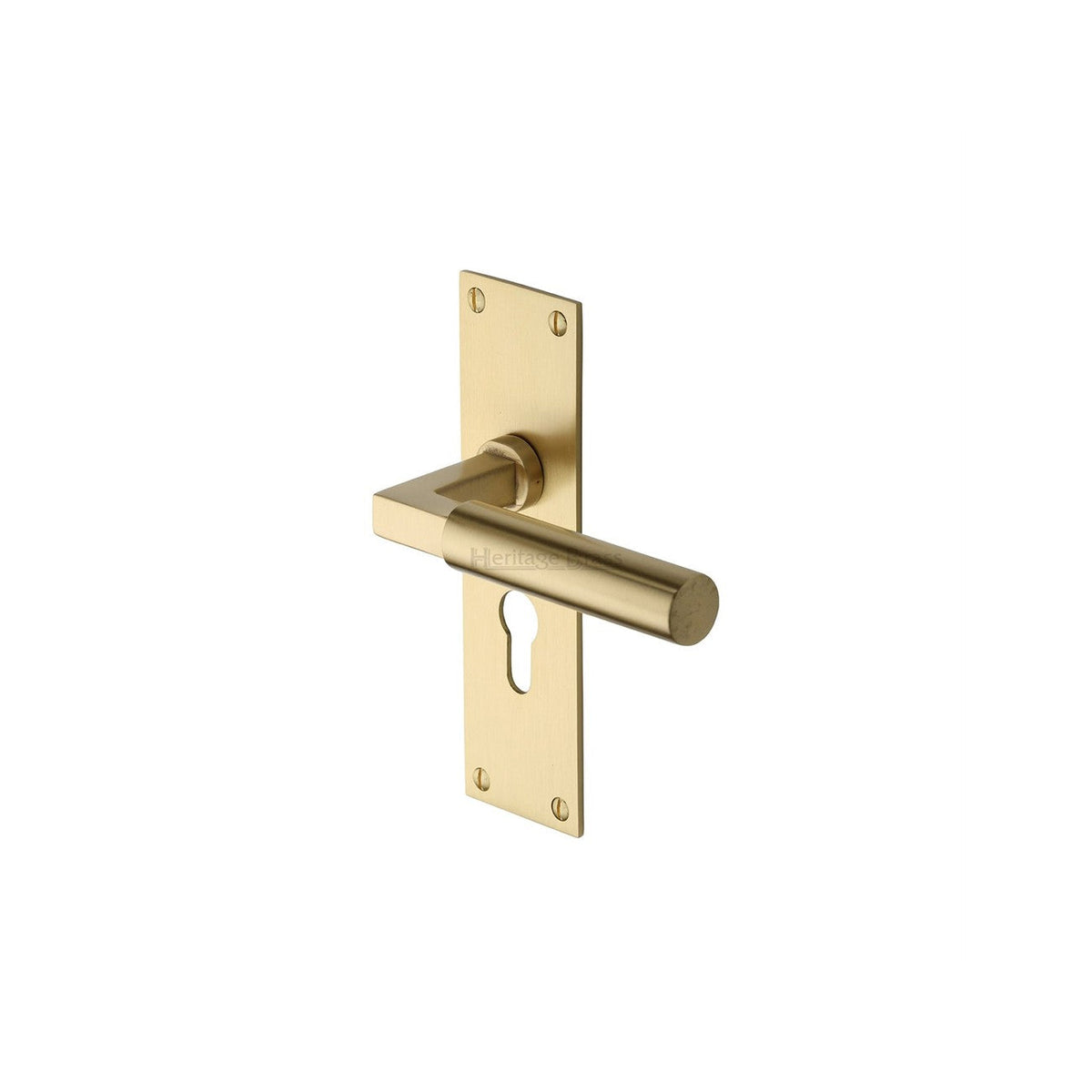 Bauhaus Door Handle on Plate by M Marcus - Heritage Brass
